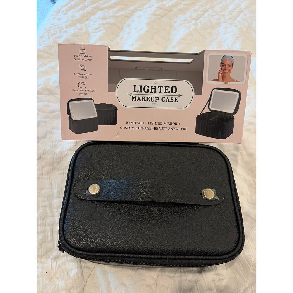 Lighted Makeup Case with Removable Mirror